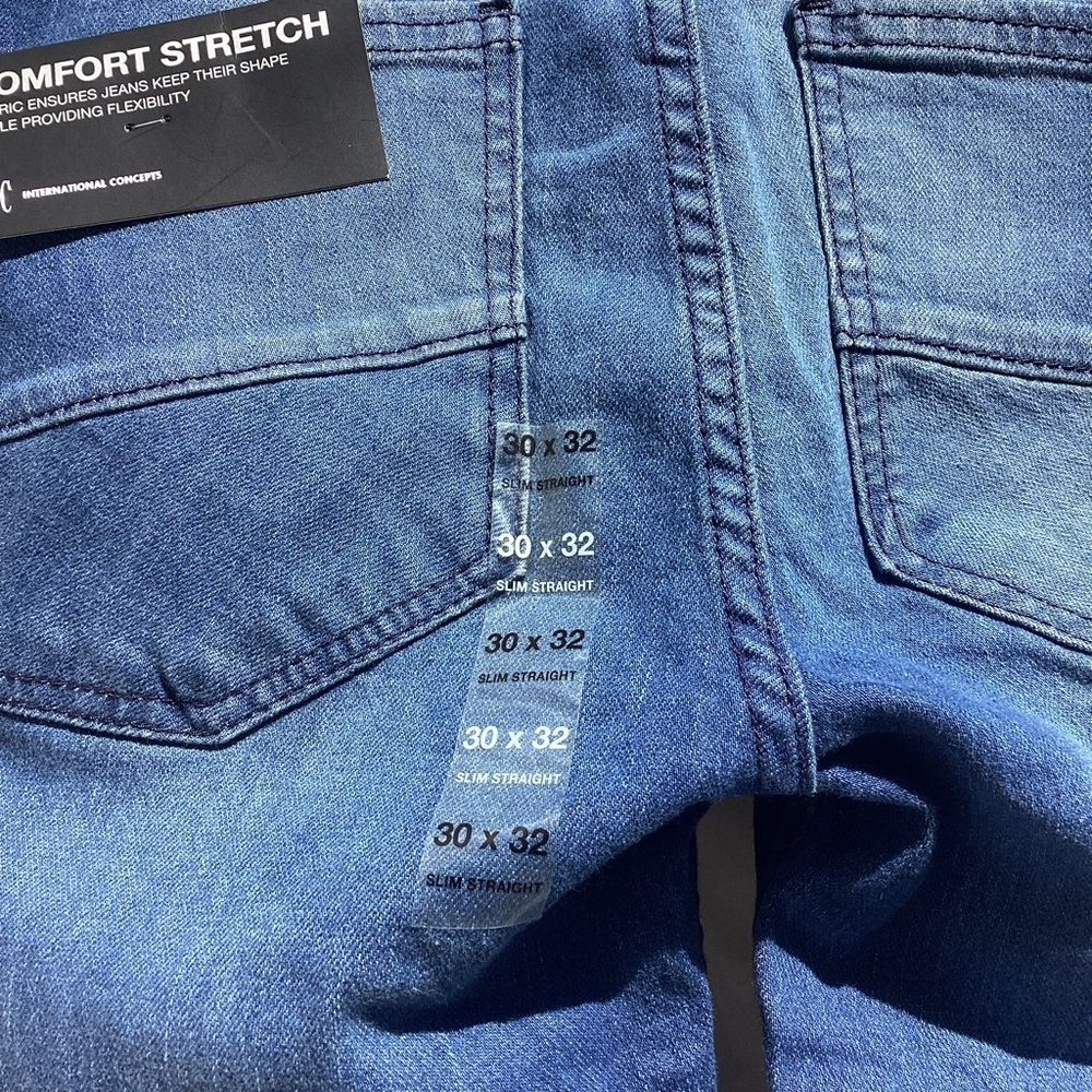 INC NWT slim straight blue comfort stretch jeans, size Waist 30 Length 32 - Picture 8 of 10